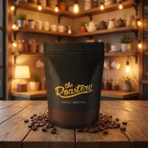 Custom Printed Stand up Coffee Pouch High Barrier Packaging Bag with One Way Degassing Valve for Roasted Coffee Beans