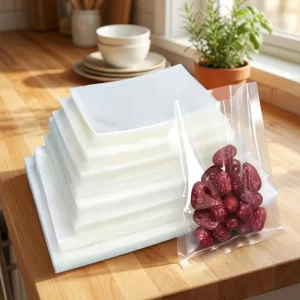Custom Size Food Grade Moisture Proof Transparent Mylar Heat Seal Vacuum Sealer Bags for Food Storage Cakes Salad Chewing Gum