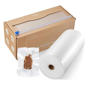 Custom Size Transparent Embossed Vacuum Seal Bags Plastic Nylon Vacuum Sealer Bags Rolls for Food Vac Storage and Sous Vide
