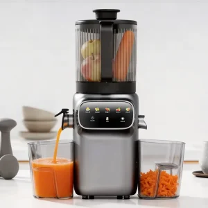 Custom Supported Cold Press Juicer Electric High Juice Yield 6.30in Large Feed Chute 350W Smoothie Slow Masticating Reverse