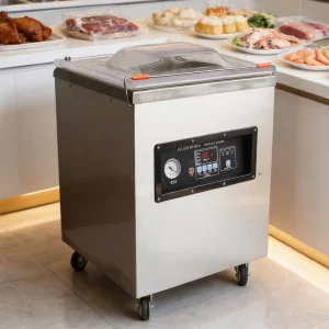 Custom Vertical Vacuum Sealer Single Chamber Digital Display Stainless Steel for Deli Supermarket Restaurant Cooked Food Packer