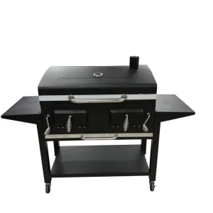 Custom Villa Patio Charcoal BBQ Grill American Style Wheeled Windproof Large Outdoor Barbecue Die Casting BBQ