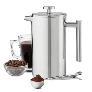 Custom logo Coffee French Press Double Walled Insulated Coffee Jug Stainless Steel French Press Coffee Maker