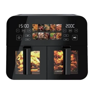 Customizable 9L Dual Basket Air Fryer Oven 2400W Double Drawer Digital Air Fryer with Visual Window GS CE ETL Certified