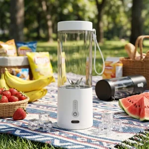 Customizable Electric Portable Blender 6 Blades Ice Crushing Leak Proof 500ml Capacity USB Battery Fruit Smoothie Household Use