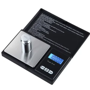 Customizable OEM High Precision Stainless Steel Pocket Kitchen Scale 100g 500g 0.01g Accuracy Silver Tray Blue Backlight LCD