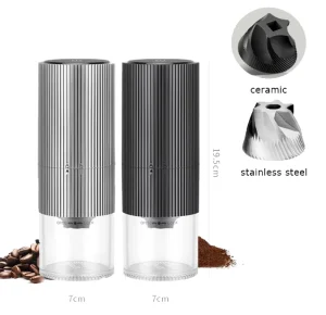 Customizable Portable Electric Coffee Grinder USB Rechargeable Plastic Stainless Steel Smart Touch Screen