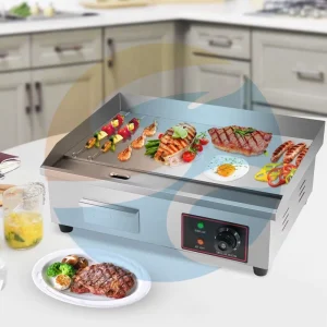 Customizable Stainless Steel Electric Flat Top Grill High-Efficiency Small Commercial Steak BBQ Griddle