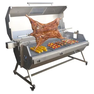 Customizable Stainless Steel Gas Grill Santa Maria Style with Spit Rotisserie Easy Cleaning
