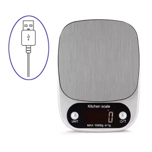 Customization High Accuracy Slim Digital Kitchen Scale for Baking with USB Charger 3kg 0.1g 5kg 1g 10kg 1g