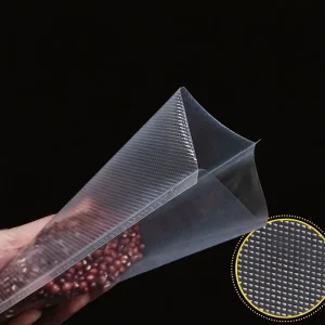 Customized Anti Puncture Embossed Vacuum Sealer Bags Transparent Pouches Low Shrink Sacks for Red Bean Grain Storage