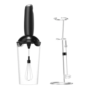 Customized Color Logo Electric Milk Frother with Stand Made of Metal