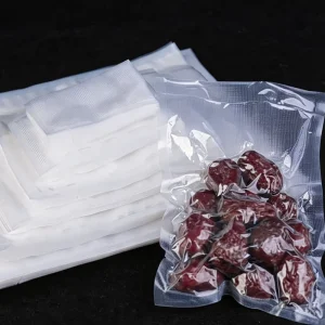 Customized Embossed Vacuum Sealer Bags Anti Break Textured Plastic Pouches See Through Sacks for Cereal Bean Sealing
