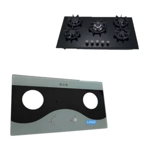 Customized Fireplace Surface Gas Stove 2 Burner Tempered Glass Parts Tops for Kitchen Appliance Accessory