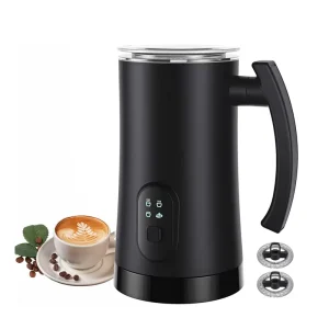 Customized Logo Automatic Foam Maker 4 in 1 Multifunctional Electric Milk Frother and Steamer With Stainless Steel Whisk