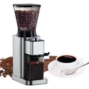 Customized Logo Flat Burr 50mm Automatic Commercial Electric Coffee Grinder