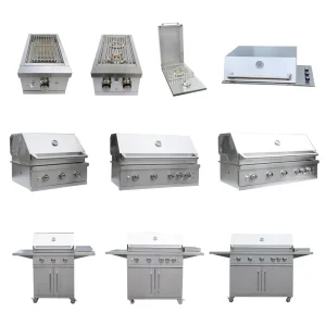 Customized Outdoor Kitchen 304 Stainless Steel Gas Grill with LED and Rotisserie