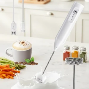 Customized Plastic Stirring Bar Electric Milk Foamer Automatic Heating Stirring Household Kitchen Appliance