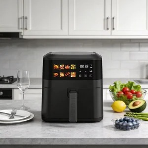 Customized Square Modern Plastic Electric Large Capacity Digital Air Fryer Touch Control Non Stick Oven