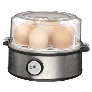 Customized logo Household 7 Slots Rapid Steam Egg Boiler Transparent PC Plastic Stainless Steel Rapid Egg Cooker