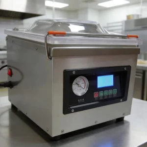 Customized logo single chamber vacuum sealer LCD version digital control stainless steel steak vegetable commercial use
