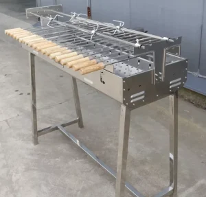Cyprus Charcoal BBQ Grill Greek Cypriot Rotisserie Asador Portable Stainless Steel Automatic Trolley for Food Use