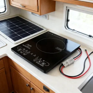 DC24V/48V 1200W Waterproof Battery Powered Induction Cooker for Household RV Outdoor Car Hotel Use Plastic