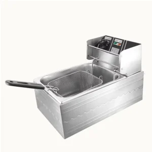 DENX DX1796 2500W Stainless Steel Electric Deep Fryer Stove with Lid & Filter Commercial Kitchen Fryer Stainless Steel Fryer