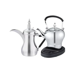 DENX DX2066 2 Electric Coffee Tea Pot Set 800W 304 Stainless Steel Dual 1L 1.2L Capacity Multi Function Appliance
