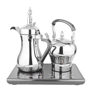 DENX DX3410 Electric Coffee Tea Pot Set 1600W 304 Stainless Steel Dual 1L 1.2L Capacity Multi Function Appliance