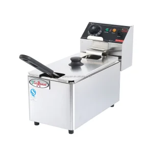 DF-685 Dual Tank Electric Fryer Stainless Steel Independent Control 9KW Fast Batch Frying 14L Countertop 220V CE Fried