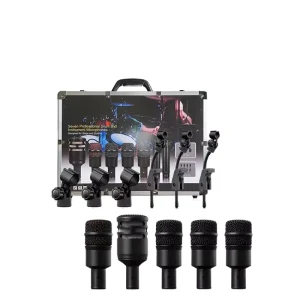 DP72 7 Piece Instrument Drum Microphone Set Bass Mic Lightweight Cardioid Condenser Microphone Metal Construction for Band Live