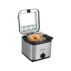 DX4002 1000W 2.5L Electric Deep Fryer Stove with Non-Stick Pot Adjustable Temperature Control 80-200 C Auto Power-Off