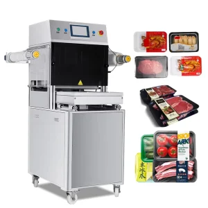 DZ 360 Vertical MAP Vacuum Food Tray Sealer Fresh Meat Tray Modified Atmosphere Packing Machine with Pouch Packaging Type