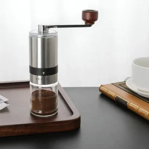 Design Cafe Coffee Tools Mini Portable Stainless Steel Body Ceramic Burr Adjustable Hand Manual Coffee Grinder Mill