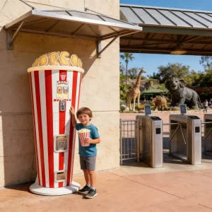 Design Touch Screen Coin Operated Popcorn Vending Machine Commercial Popcorn Maker