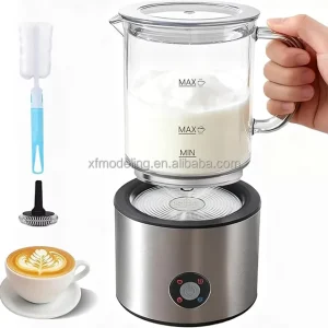 Detachable Milk Frother 4 in 1 Milk Frother and Steamer Dishwasher Safe Glass Frother 16.9oz Hot and Cold Foam Maker