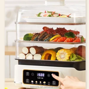 Detachable Quick Heat Steam Multifunction Electric Cooker Stainless Steel Cooking Seafood Vegetable Hotpot Food Steamer