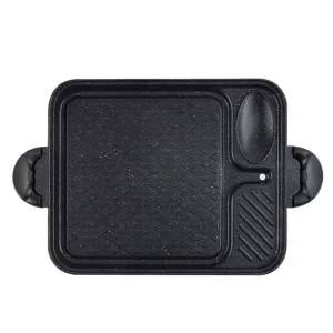 Die Casting Aluminium Portable BBQ Camping Stove Plate for Outdoor Large Square Griddle Pan Non Stick Korean Flat Roast Fry