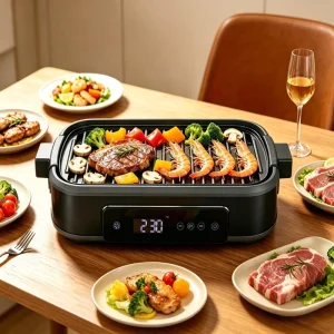 Die cast Aluminum Griddle Plate Indoor Grill Electric Smokeless With Touch Temperature Control Non Stick Party Camping Home Use