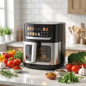 Digital 5L 6L 8L Electric Cooker Large Capacity Stainless Steel Air Fryer Oil Free Function