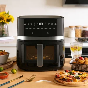 Digital Air Fryer Electric Oven 8L Touch Control Fast Cooking Healthy Stainless Steel Visible Window Home Use China Factory
