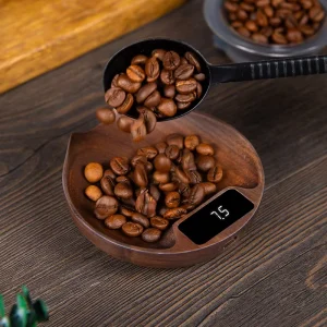 Digital Battery Powered Home Kitchen Food Scale with Oval Tray for Measuring Coffee Espresso Grain