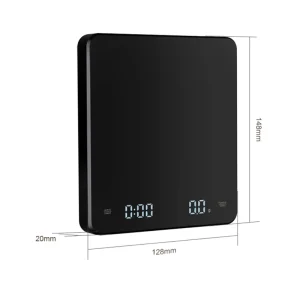 Digital Coffee Scale with Auto Shut Off Rechargeable Magnetic Design LCD Display Heat Insulation Pad Matte Black