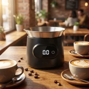 Digital Coffee Weighing Scale 100ml Detachable Cup Espresso Liquid Receiving USB Rechargeable LED Touch Ultra Compact Design