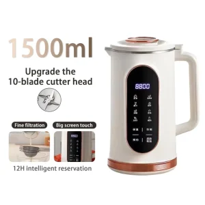 Digital Display 1.5L Electric Soy Milk Maker Juice Blender Smoothie Machine Thick Soup Nut Milk Automatic Soybean Milk Machine