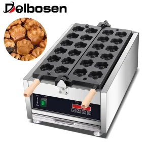 Digital Display 12-Hole Cat Paw Shaped 304 Stainless Steel High Productivity Commercial & Household Waffle Maker