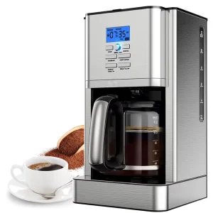 Digital Electronic 12 Cup Commercial Household Filter Drip Coffee Maker Set