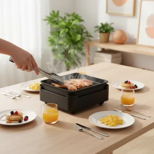 Digital Folding Contact Grill Roasting Fry Pan Griddle Cooking Fried Rice Grills Pan