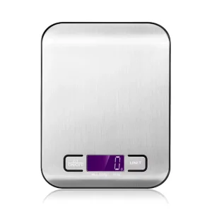 Digital Food Scale 5 Kg Stainless Steel Kitchen Electronic Weighing Tool with Battery Power